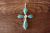 Zuni Sterling Silver Turquoise and Mother of Pearl Cross Pendant - Shack 