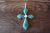 Zuni Sterling Silver Turquoise and Mother of Pearl Cross Pendant - Shack 