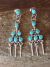 Zuni Sterling Silver Turquoise Chandelier Post Earrings! 