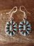 Navajo Indian Sterling Silver Turquoise Cluster Dangle Earrings! 