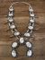 Large Navajo Nickel Silver Howlite Squash Blossom Necklace Signed JC