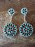 Native American Sterling Silver Turquoise Cluster Post Earrings Zuni