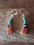 Navajo Sterling Silver Spiny Oyster Inlay Dangle Earrings - B. Johnson