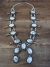 Large Navajo Nickel Silver Howlite Squash Blossom Necklace Signed JC