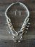 Genuine Small Navajo Sterling Silver Spiny Oyster Squash Blossom Necklace Set - PG