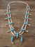 Navajo Nickel Silver Turquoise Squash Blossom Necklace Signed BC