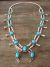 Navajo Nickel Silver Turquoise Squash Blossom Necklace Signed BC