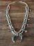 Navajo Nickel Silver Turquoise Squash Blossom Necklace Signed BC