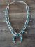 Navajo Nickel Silver Turquoise Squash Blossom Necklace Signed BC