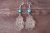 Navajo Indian Nickel Silver Turquoise Stamped Earrings Phoebe Tolta