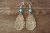 Navajo Indian Nickel Silver Turquoise Stamped Earrings Phoebe Tolta