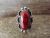 Navajo Indian Jewelry Nickel Silver Red Howlite Ring Size 9 - J. Cleveland