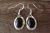 Native American Sterling Silver Onyx Dangle Earrings by Russel Wilson Navajo