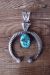 Navajo Indian Sterling Silver Turquoise Cast Naja Pendant -K. Billah