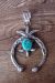 Navajo Indian Sterling Silver Turquoise Cast Naja Pendant -K. Billah