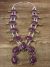 Large Navajo Nickel Silver Purple Spiny Oyster Squash Blossom Necklace Signed JC