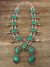 Large Navajo Nickel Silver Turquoise Squash Blossom Necklace Signed JC