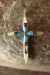 Zuni Indian Sterling Silver Inlay Cross Pendant by  Kristina Bowannie.