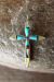 Zuni Indian Sterling Silver Inlay Cross Pendant by  Kristina Bowannie.