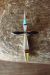 Zuni Indian Sterling Silver Inlay Cross Pendant by  Lynette Bowannie.