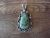 Navajo Indian Nickel Silver Turquoise Pendant by Jackie Cleveland