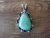 Navajo Indian Nickel Silver Turquoise Pendant by Jackie Cleveland