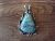 Navajo Indian Nickel Silver Turquoise Pendant by Jackie Cleveland