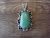 Navajo Indian Nickel Silver Turquoise Pendant by Jackie Cleveland