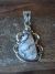 Navajo Sterling Silver & White Buffalo Turquoise Pendant by Yazzie