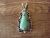 Navajo Indian Nickel Silver Turquoise Pendant by Jackie Cleveland