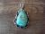 Navajo Indian Nickel Silver Turquoise Pendant by Jackie Cleveland