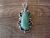 Navajo Indian Nickel Silver Turquoise Pendant by Jackie Cleveland