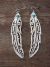 Large Navajo Sterling Silver Turquoise Feather Dangle Earrings by T&R Singer