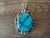 Navajo Indian Nickel Silver Turquoise Pendant by Jackie Cleveland