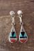 Zuni Indian Jewelry Sterling Silver Inlay Post Earrings - Boone