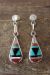 Zuni Indian Jewelry Sterling Silver Inlay Post Earrings - Boone