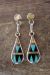 Zuni Indian Jewelry Sterling Silver Inlay Post Earrings - Boone