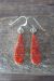 Navajo Indian Jewelry Sterling Silver Red Opal Inlay Dangle Earrings - BJ