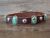 Navajo Sterling Silver & Turquoise Leather Dog Collar by CR