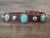 Navajo Sterling Silver & Turquoise Leather Dog Collar by CR