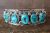 Navajo Indian Jewelry Sterling Silver Turquoise Row Bracelet - Davy Morgan