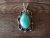 Navajo Indian Nickel Silver Turquoise Pendant by Jackie Cleveland