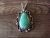 Navajo Indian Nickel Silver Turquoise Pendant by Jackie Cleveland