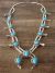 Navajo Nickel Silver Turquoise Squash Blossom Necklace by Bobby Cleveland