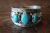 Native American Jewelry Sterling Silver Turquoise 3 Stone Ring! Size 13 1/2 - Begaye