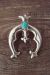 Navajo Indian Sterling Silver Turquoise Cast Naja Pendant - M. Parkhurst