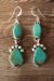 Navajo Hand Stamped Sterling Silver Turquoise Earrings! - Selena Warner