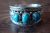 Native American Jewelry Sterling Silver Turquoise 3 Stone Ring! Size 14 - Begaye