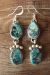 Navajo Hand Stamped Sterling Silver Turquoise Earrings! - Selena Warner