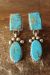 Navajo Hand Stamped Sterling Silver Turquoise Earrings! - Selena Warner